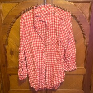 Cupio Red Checkered Blouse